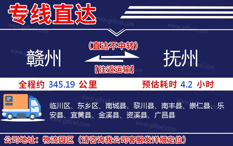 贛州到撫州物流公司