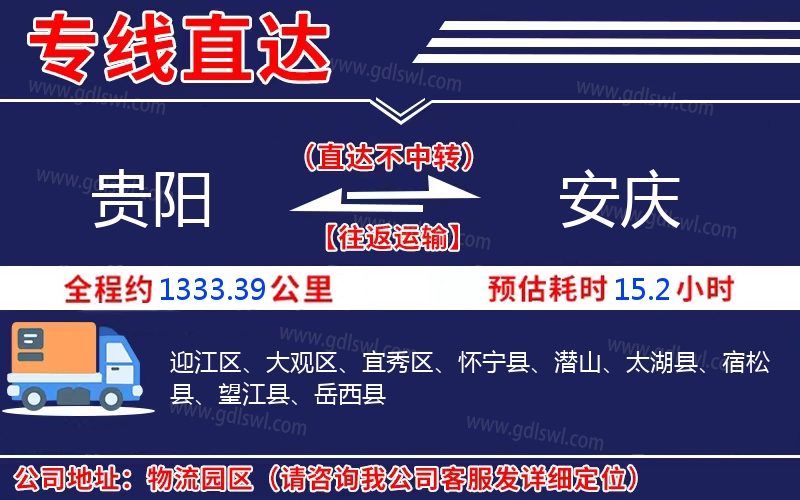 貴陽(yáng)到安慶物流公司