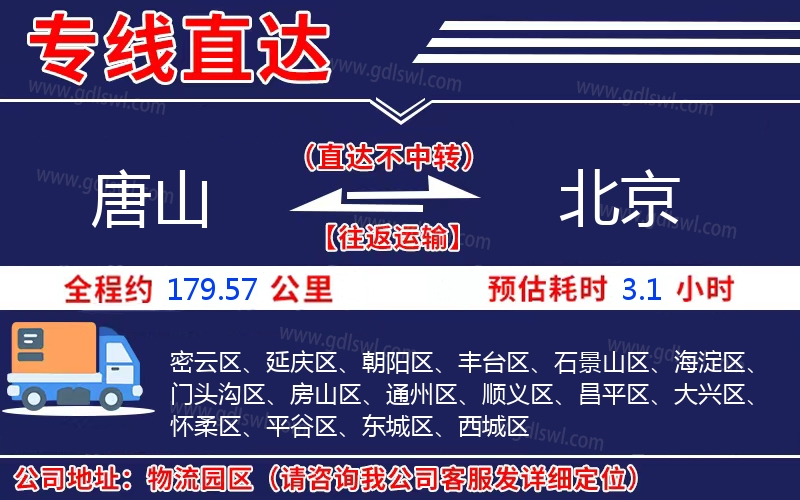 唐山到北京物流公司 唐山到北京物流公司