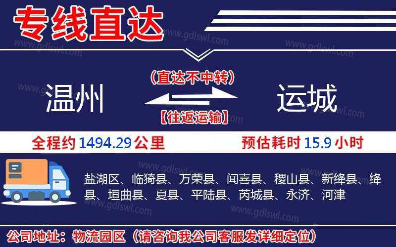 溫州到運(yùn)城物流公司 溫州到運(yùn)城物流公司