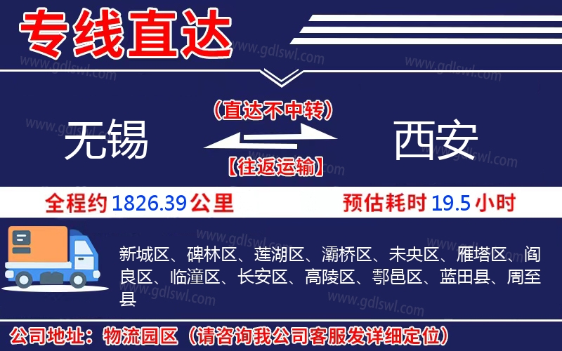 無(wú)錫到西安物流公司