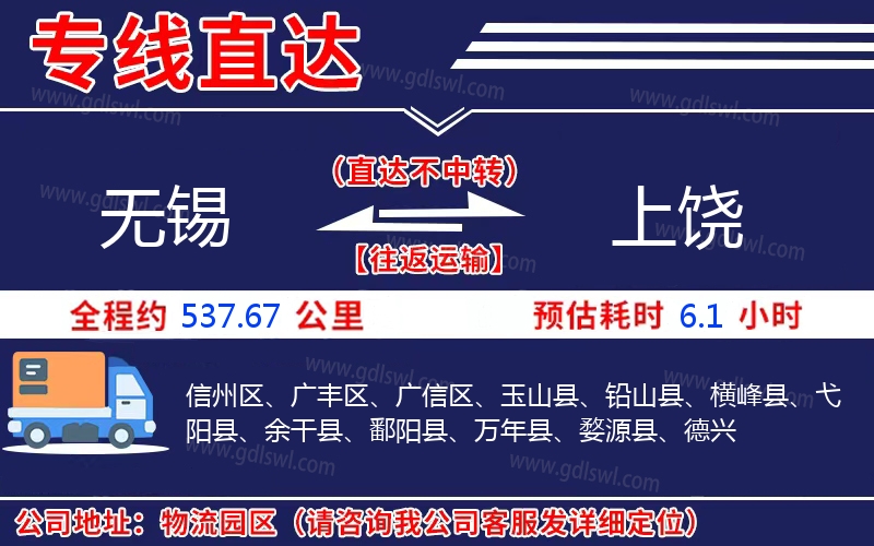 無(wú)錫到上饒物流公司