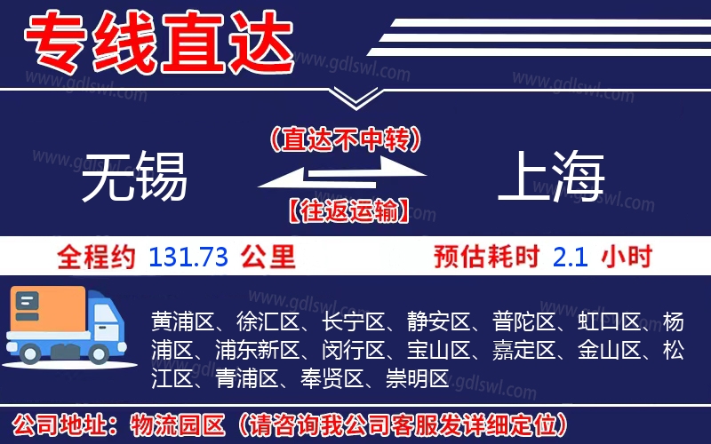 無錫到上海物流公司 無錫到上海物流公司